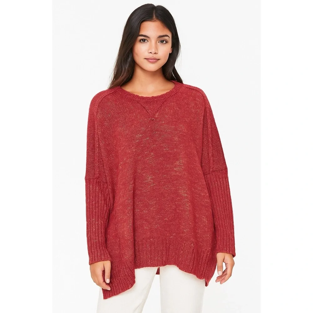 Kersh | Crew Neck Long Sleeve Exposed Seams Chunky VSCO Knit Sweater